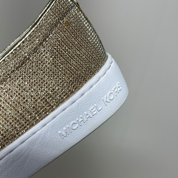 Michael Kors Gold Slip-On Loafers - Picture 5 of 13